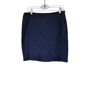 Women's Leyla Navy Blue Lace Pencil Skirt Lined Size 10